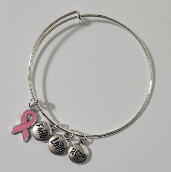 Breast Cancer Awareness Charm Bracelet - Picture 2 of 2